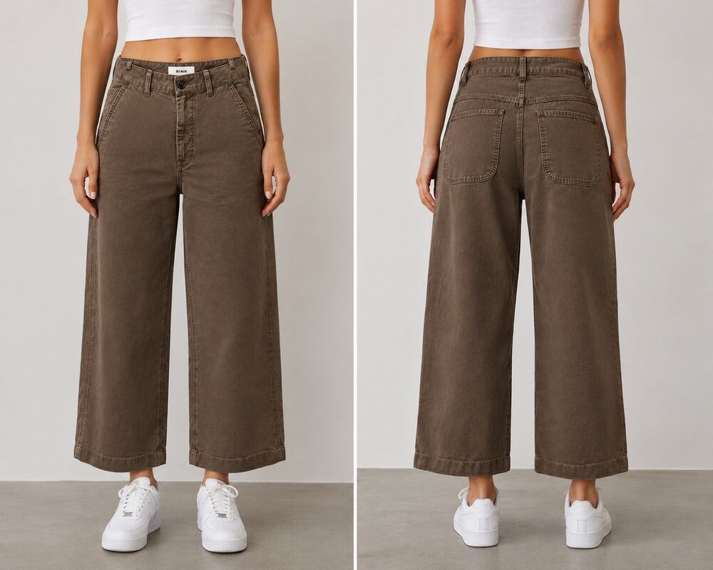 NWT Buck Mason High Desert Canvas Wide Leg Pant River Rock Venice Wash Size: 26
